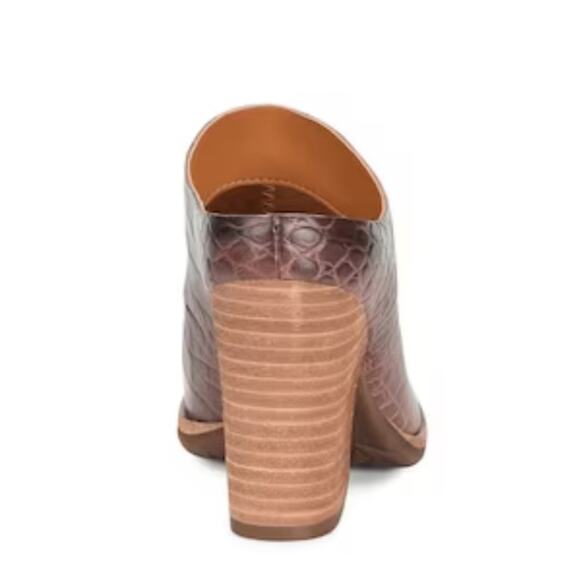 NWOT Kork-Ease Challis Genuine Leather Heeled Mule in Dark Brown Croc Print Sz 7 - Picture 6 of 15